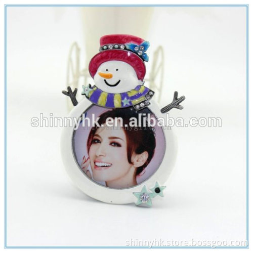 Shinny Gifts Christmas Snow Man Shape Small Fanny Photo Frame